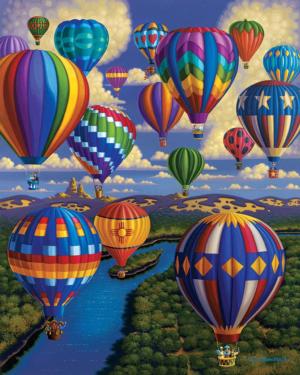 Balloon Festival Folk Art Jigsaw Puzzle By Dowdle Folk Art