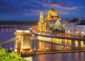 Budapest view at dusk Europe Jigsaw Puzzle By Castorland