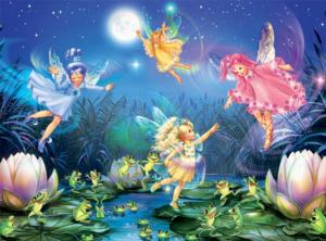 Fairies Dancing with Frogs (Forest Fairies)