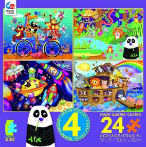 4 in 1, 24 Piece Kids MultiPack Animals Multi-Pack By Ceaco