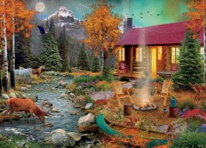 Aurora Lights Cabin & Cottage Jigsaw Puzzle By Ceaco