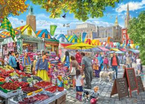 Market Day, Norwich - Scratch and Dent Shopping Jigsaw Puzzle By Gibsons