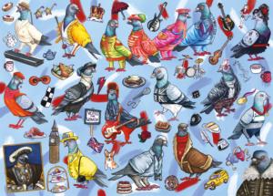 Pigeons of Britain Pop Culture Cartoon Jigsaw Puzzle By Gibsons