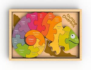 Counting Chameleon Puzzle Rainbow & Gradient Children's Puzzles By Begin Again