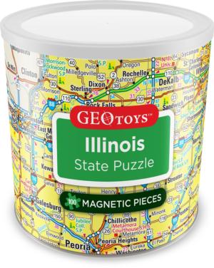 Illinois - Magnetic Puzzle Maps & Geography Magnetic Puzzle By Geo Toys