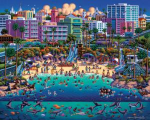 La Jolla Cove Beach & Ocean Jigsaw Puzzle By Dowdle Folk Art