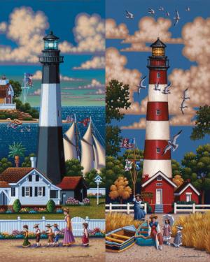 Lighthouses South Beach & Ocean Jigsaw Puzzle By Dowdle Folk Art
