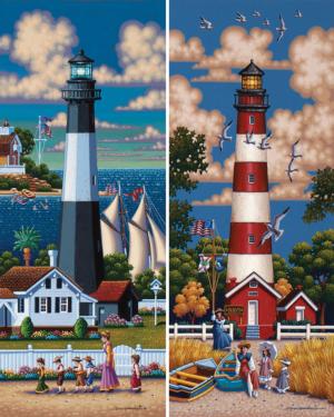 Lighthouse South Mini Puzzle Lighthouse Wooden Jigsaw Puzzle By Dowdle Folk Art