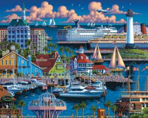 Long Beach Boats Jigsaw Puzzle By Dowdle Folk Art
