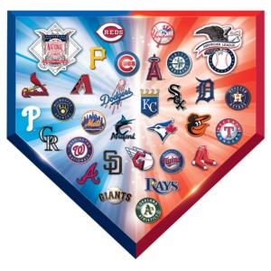 MLB League Teams Home Plate Shaped Puzzle