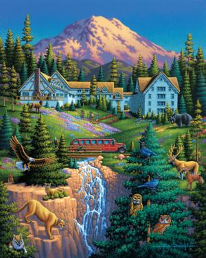 Mount Ranier National Park Folk Art Jigsaw Puzzle By Dowdle Folk Art