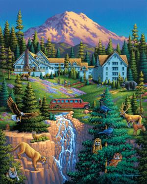 Mt Rainier Mini Puzzle National Parks Wooden Jigsaw Puzzle By Dowdle Folk Art