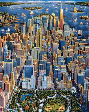 New York New York Wooden Jigsaw Puzzle By Dowdle Folk Art