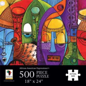Jazz Masks - Scratch and Dent People Of Color Jigsaw Puzzle By African American Expressions