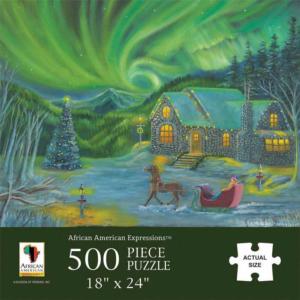 Northern Lights Snow Jigsaw Puzzle By African American Expressions