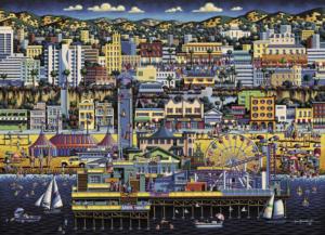 Santa Monica Folk Art Jigsaw Puzzle By Dowdle Folk Art