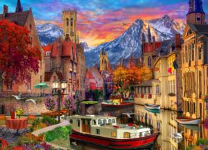 European Canal  Europe Jigsaw Puzzle By Vermont Christmas Company