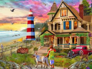Beachside Home  Beach & Ocean Jigsaw Puzzle By Vermont Christmas Company