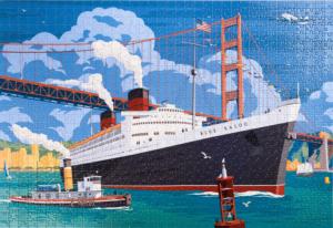 Across the Continent - A Vintage Travel Series Ocean Liner Jigsaw Puzzle