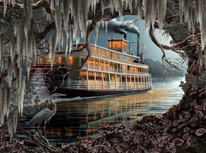 Night on the River Lakes / Rivers / Streams Jigsaw Puzzle By SunsOut