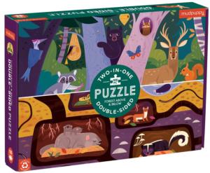 Forest Above & Below Children's Cartoon Double Sided Puzzle By Mudpuppy