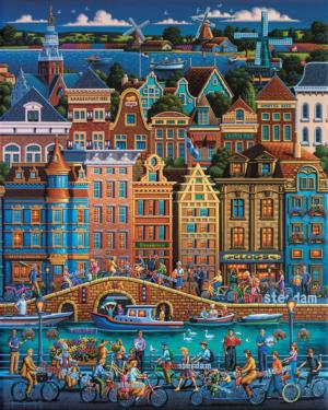 Amsterdam Folk Art Jigsaw Puzzle By Dowdle Folk Art