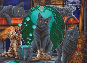 Magical Cats Crystal Art XL Framed Kit (Size A) By Crystal Art