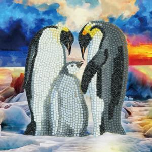 Penguin Family Crystal Art Card Kit By Crystal Art