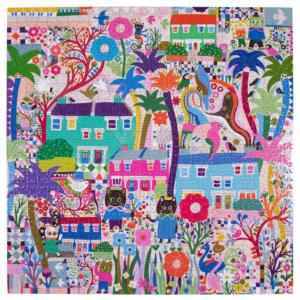 Cats Around Town Contemporary & Modern Art Jigsaw Puzzle By eeBoo