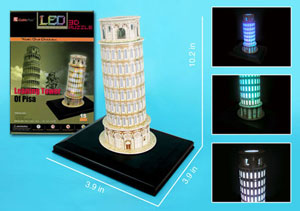 Leaning Tower of Pisa with LED lighting Italy 3D Puzzle By Daron Worldwide Trading