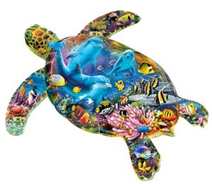 Turtle Sailing Shaped Puzzle Reptile & Amphibian Shaped Pieces By MasterPieces
