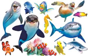 Ocean Selfies - 12 Mini Shaped Puzzles Fish Miniature Puzzle By RoseArt