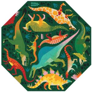 Dinosaurs to Scale Octagon Shaped Puzzle Educational Jigsaw Puzzle By Mudpuppy