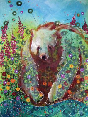 Fireweed Bear Contemporary & Modern Art Jigsaw Puzzle By Karmin International