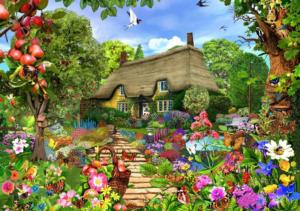 Floral Cottage Cabin & Cottage Jigsaw Puzzle By Tomax Puzzles
