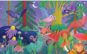 Forest Day & Night Lenticular Puzzle Children's Cartoon Lenticular Puzzle By Mudpuppy