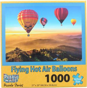 Flying Hot Air Balloon Sunrise & Sunset Jigsaw Puzzle By Puzzle Mate
