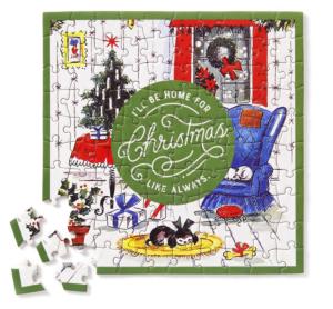 Home for Christmas Mini Shaped Puzzle Around the House Miniature Puzzle By Galison