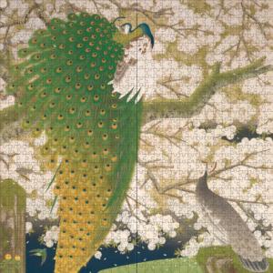 Peacocks and Cherry Blossoms by Imazu Tatsuyuki