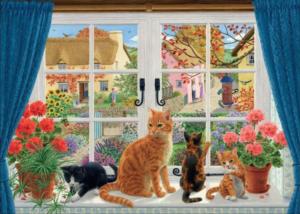 In The Window Cats Small Pieces By Surelox