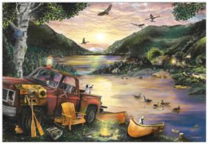 Lakefront Camping Lakes & Rivers Jigsaw Puzzle By Crown Point Graphics