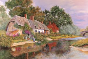 Little Girl By The Lake Cabin & Cottage Jigsaw Puzzle By Tomax Puzzles