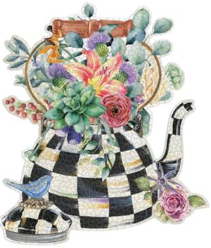 Blooming Kettle Shaped Puzzle Around the House Jigsaw Puzzle By Galison