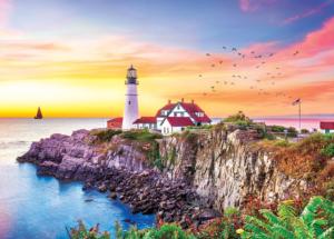 Maine Lighthouse Sunrise & Sunset Jigsaw Puzzle By Eurographics