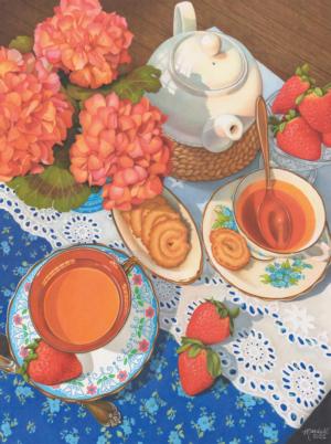 Country Tea Time by Mardell Schuster Drinks & Adult Beverage Jigsaw Puzzle By Karmin International
