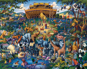 Noah's Ark - Scratch and Dent Folk Art Jigsaw Puzzle By Dowdle Folk Art