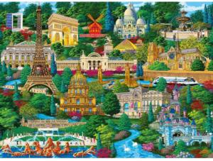Famous Places: France Wooden Puzzle Cartoon Shaped Pieces By Trefl