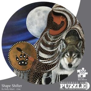 Shape Shifter Native American Round Jigsaw Puzzle By Indigenous Collection
