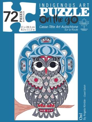 Owl Mini Puzzle On the Go Cultural Art Tin Packaging By Indigenous Collection