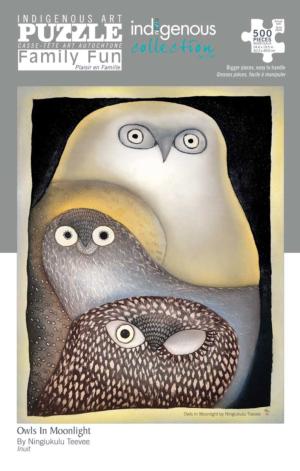 Owls in Moonlight Cultural Art Jigsaw Puzzle By Indigenous Collection
